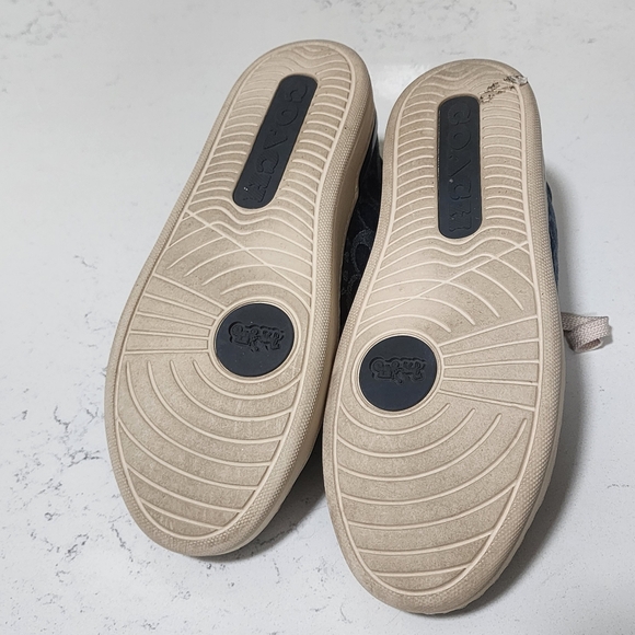 Coach CS106 Blue Demin Signature C's Shoes Womens 8.5B Coach Retail - Picture 8 of 10